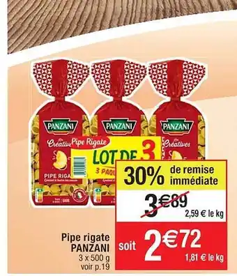 Cora x Carrefour Pipe rigate panzani offre