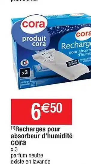 Cora x Carrefour Recharges pour absorbeur d'humidité cora offre