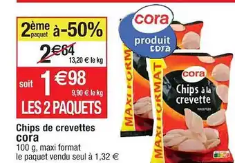 Cora x Carrefour Chips de crevettes cora offre
