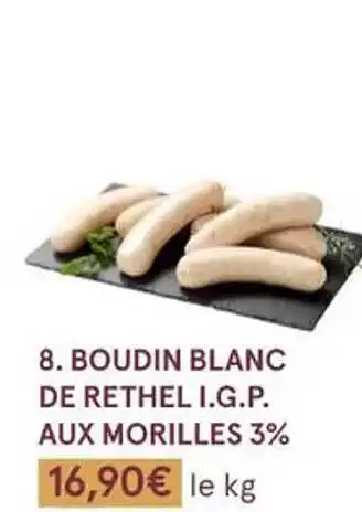 Boudin blanc de rethel i.g.p. aux morilles 3%