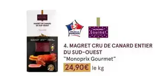 Monoprix Magret cru de canard entier du sud-ouest offre