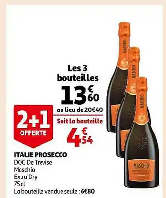 Auchan Italie prosecco doc de trevises maschio extra dry offre