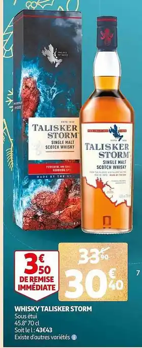 Auchan Whisky talisker storm offre