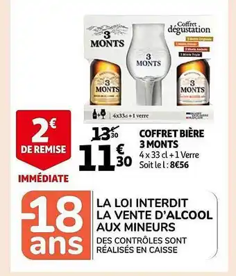 Auchan Coffret bière 3 monts offre