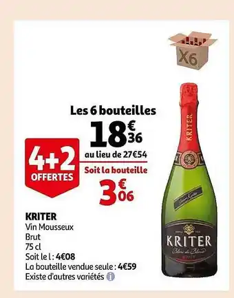 Auchan Kriter vin mousseux brut offre