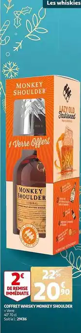 Auchan Coffret whisky monkey shoulder offre