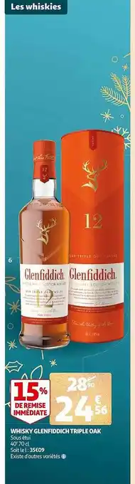 Auchan Whisky glenfiddich triple oak offre