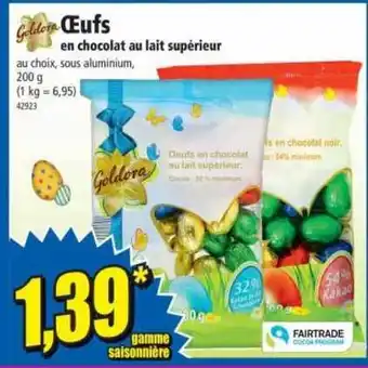 Norma Oeufs En Chocolat Au Lait Supérieur Goldora offre