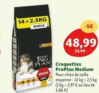 Maxi Zoo Purina croquettes proplan medium offre