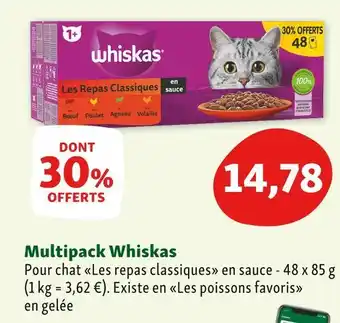 Maxi Zoo Whiskas multipack whiskas offre