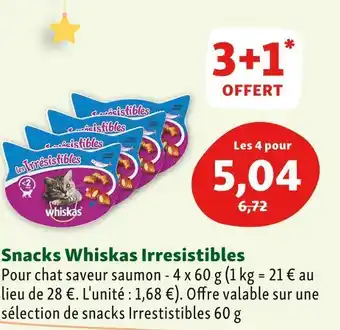 Maxi Zoo Whiskas snacks irresistibles offre