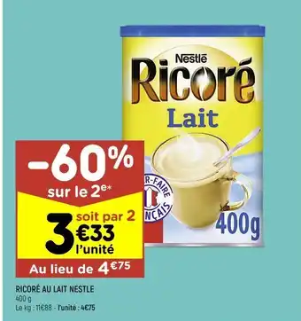 Leader Price Ricoré au lait nestlé offre