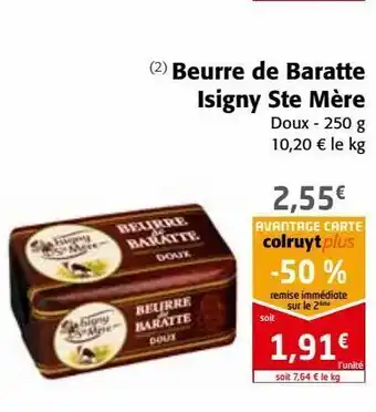 Colruyt Beurre de baratte osigny sté mère offre