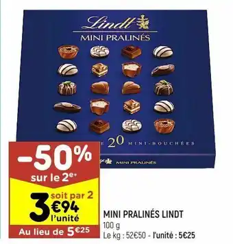 Leader Price Mini pralinés lindt offre