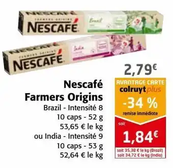 Colruyt Nescafé farmers origins offre
