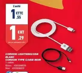 Bureau Vallée Cable usb offre