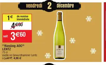 Cora x Carrefour Riesling AOC Lentz offre