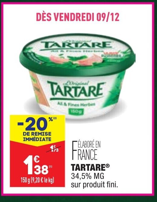Promo Tartare chez ALDI