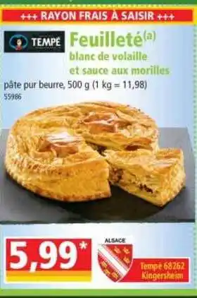 Norma Feuilleté Blanc De Volaille Et Sauce Aux Morilles Tempé offre