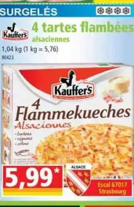 Norma 4 Tartes Flambées Alsaciennes Kauffer's offre