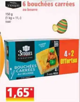 Norma 6 Bouchées Carrées 3toques offre