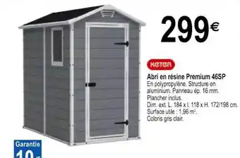 Tridôme Abri En Résine Premium 46sp Keter offre