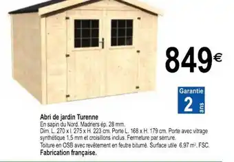 Tridôme Abri De Jardin Turenne offre