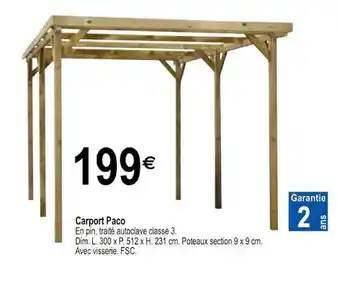 Tridôme Carport Paco offre