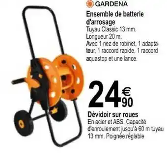 Tridôme Ensemble De Batterie D'arrosage, Dévidoir Sur Roues Gardena offre