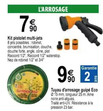 Tridôme Kit Pistolet Multi-jets, Tuyau D'arrosage Guipé Eco offre