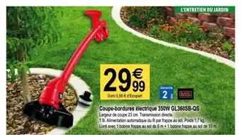 Tridôme Coupe-bordures électrique 350w Gl360sb-qs Black + Decker offre