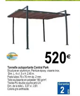 Tridôme Tonnelle Autoportante Central Park offre