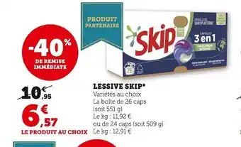 Super U Skip lessive* offre