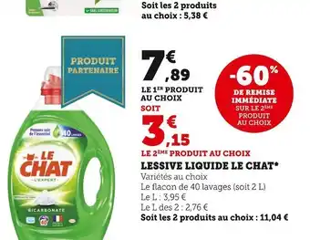 Super U Le chat lessive liquide* offre