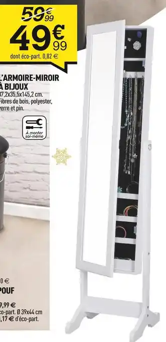 Centrakor L’armoire-miroir à bijoux offre