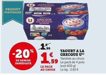U Express U yaourt a la grecque offre