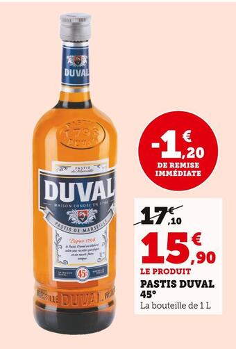 Super U Duval pastis 45 offre