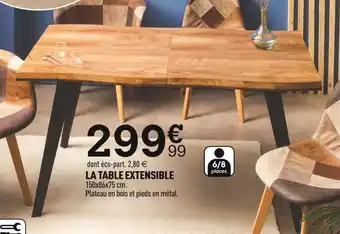Centrakor La table extensible offre