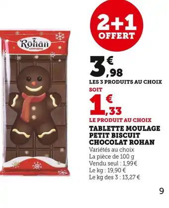 Super U Rohan tablette moulage petit biscuit chocolat offre