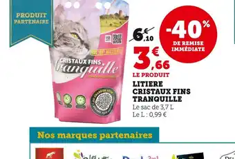Super U Tranquille litiere cristaux fins offre
