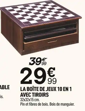 Centrakor La boîte de jeux 10 en 1 avec tiroirs offre