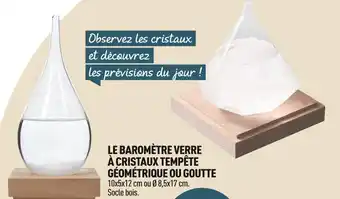Le baromètre verre à cristaux tempête géométrique ou goutte