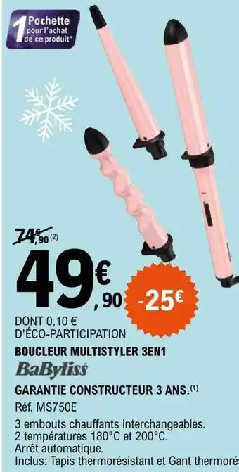 Boucleur multistyler 3 en 1 babyliss