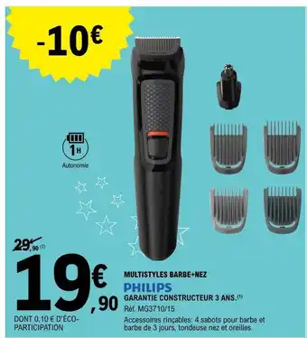 E.Leclerc Multistyles barbe+nez philips offre