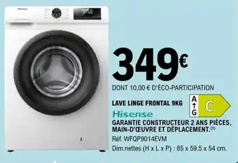 E.Leclerc Lave linge frontal 9kg hisense offre