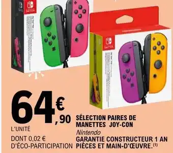 Sélection paires de manettes joy-con