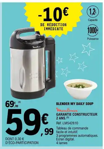 E.Leclerc Blender my daily soup moulinex offre
