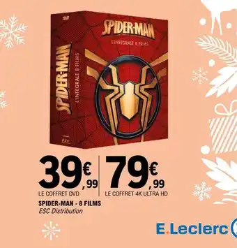 E.Leclerc Le coffret dvd spider-man - 8 films, le coffret 4k ultra hd offre