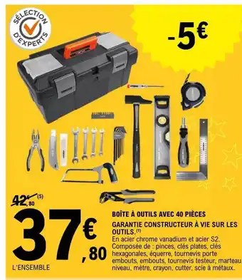 E.Leclerc Boîte à outils avec 40 pièces offre