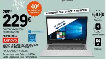 E.Leclerc Pc portable lenovo offre